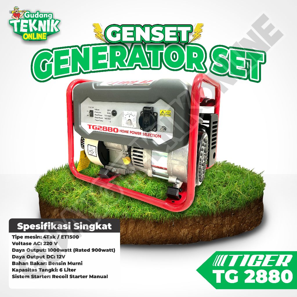(TG-2880 TIGER) Genset 1000 Watt 4 Tak TG2880 TIGER / Power Generator Gasoline Bensin Genset Tiger J