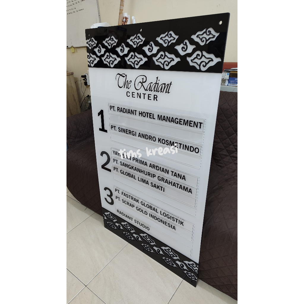 Plang Nama Ruangan | Plang Nama PT | Papan Nama Slide | Signage Akrilik | Papan Akrilik