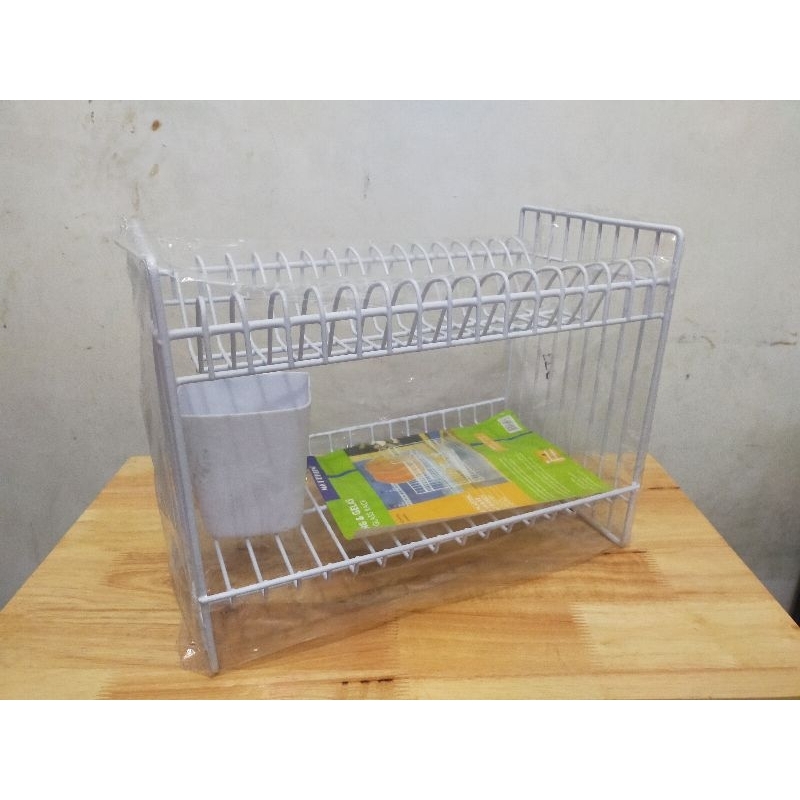 Rak Piring Besi Modeline / Rak Gelas Kecil / Rak Piring Gantung / Tempat Piring Kawat / Rak Piring W