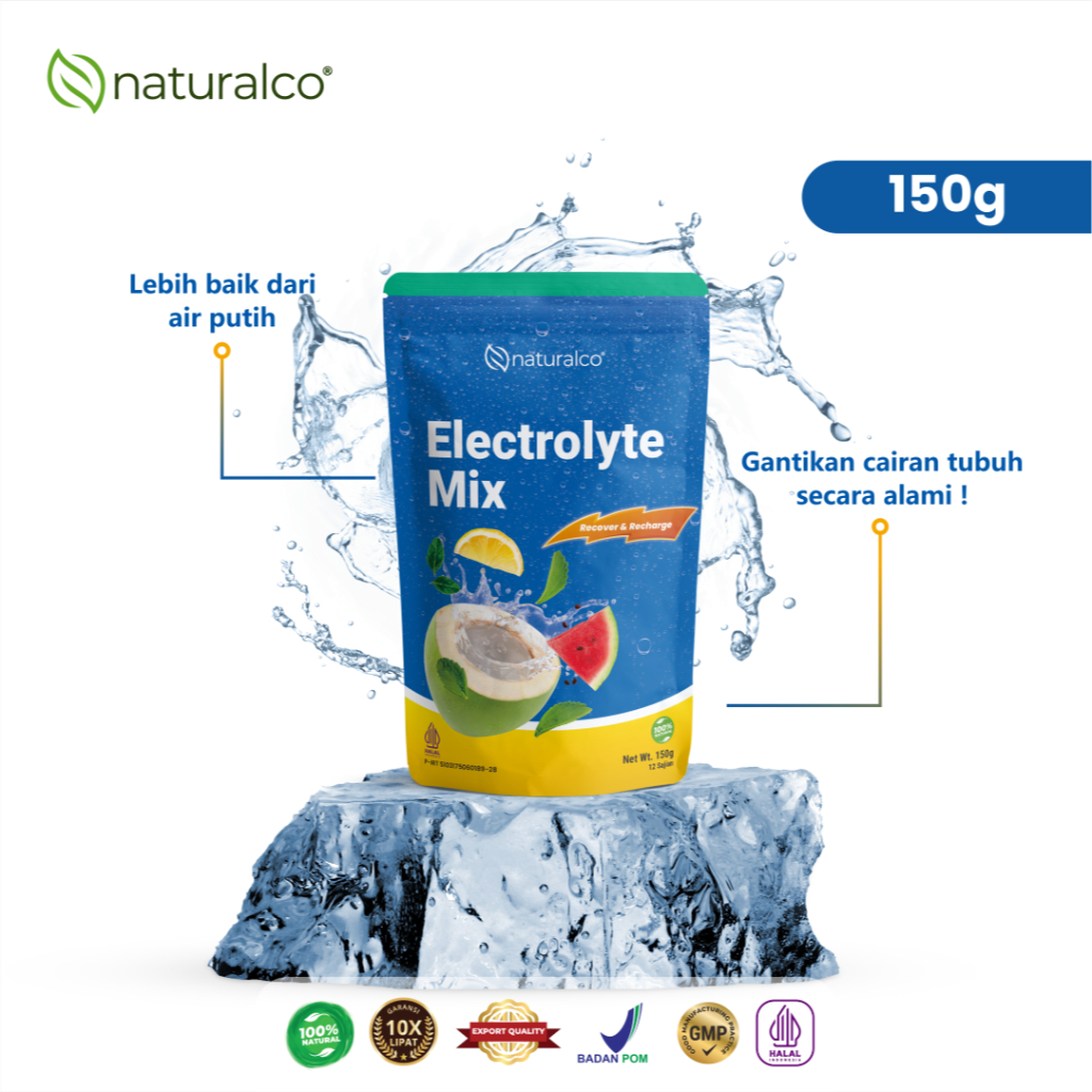 

Naturalco Electrolyte Mix | Gantikan Cairan Tubuh Dengan Yg 100% Alami {12 Sajian}