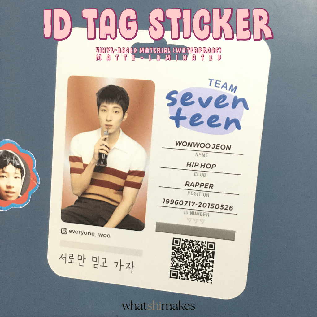 

id tag sticker - seventeen svt ver