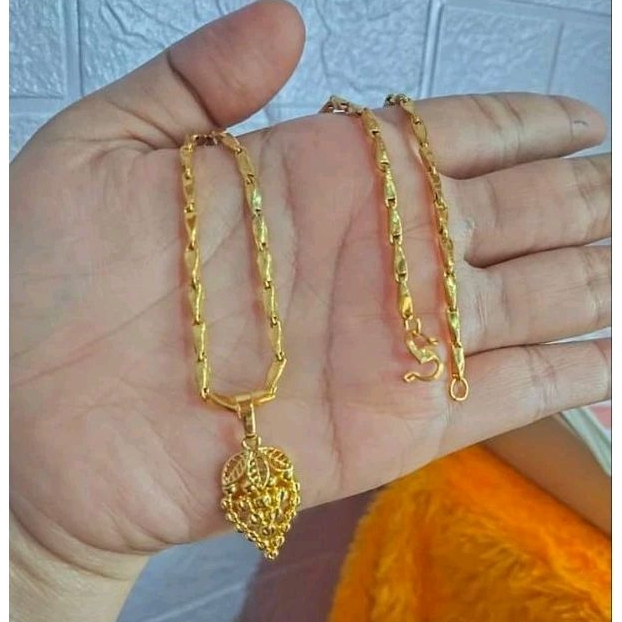 Kalung Padi Masmuda Liontin Anggur ada surat Lapis emas 24