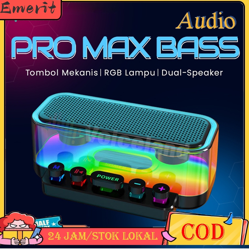 【COD】Speaker Bluetooth Soundbar Super Bass JBL Original 2 Speaker Wireless RGB Tombol Mekanis Transp