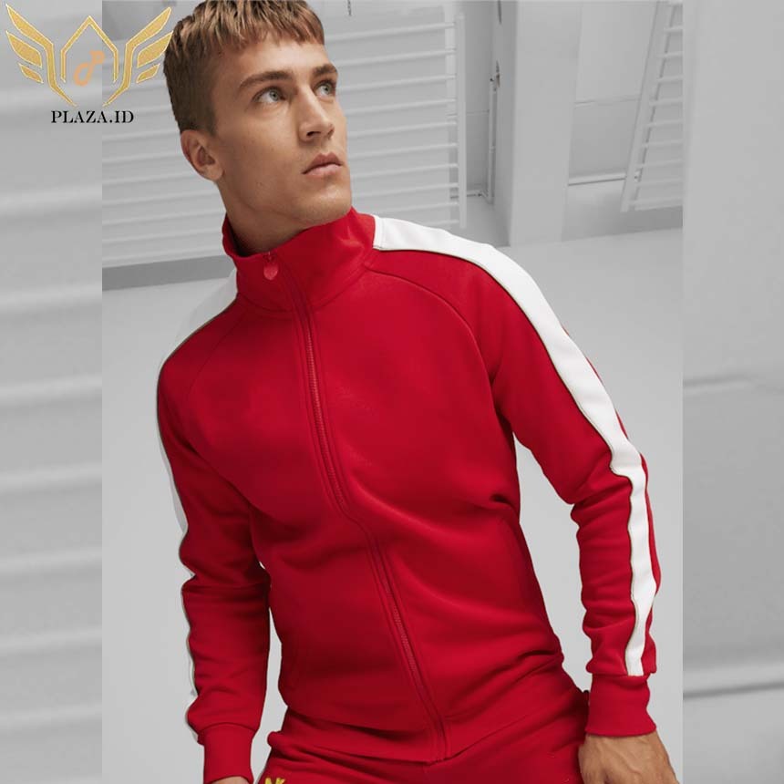 BOMBER PRIA JAKET BOMBER RESLETING S-6XL HITAM JAKET JUMBO MERAH-PUTIH