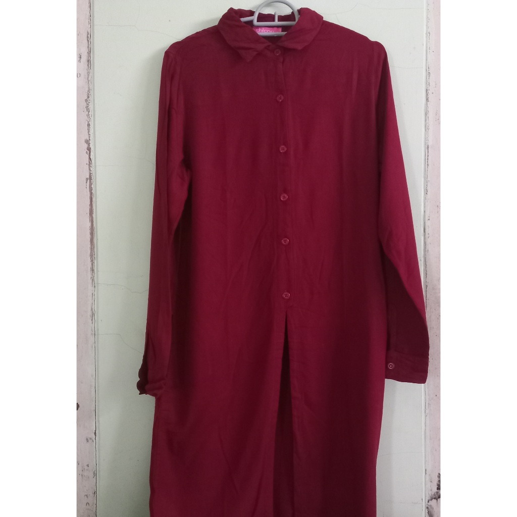 Preloved Kemeja/Tunik Merah Chic Girl