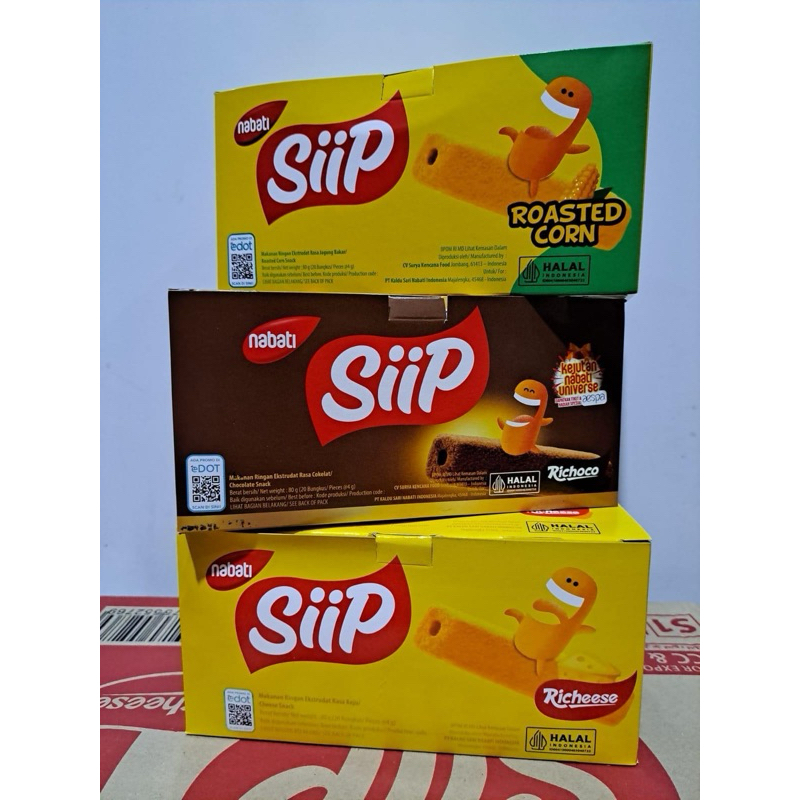 

Nabati SIIP Box isi 20 Sip richesse richoco chicken corn - Coklat