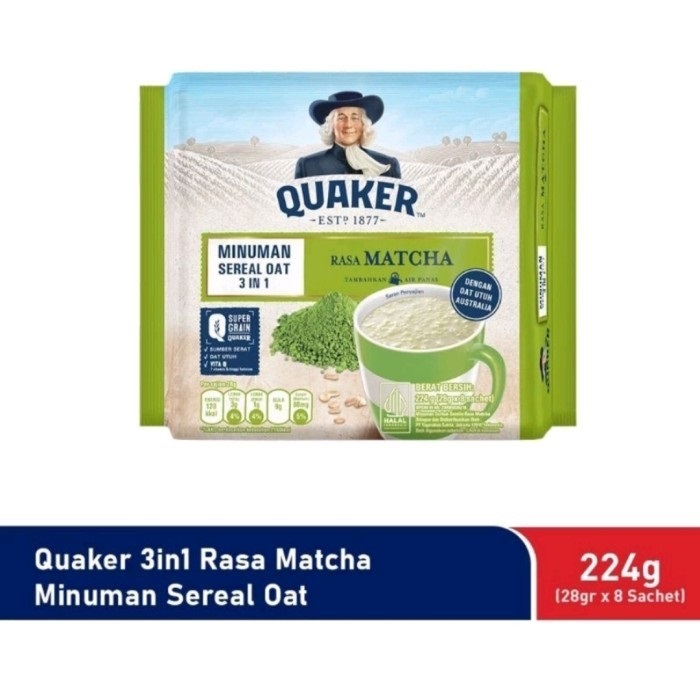 Quaker 3in1 Matcha 28gr x 8 sachet