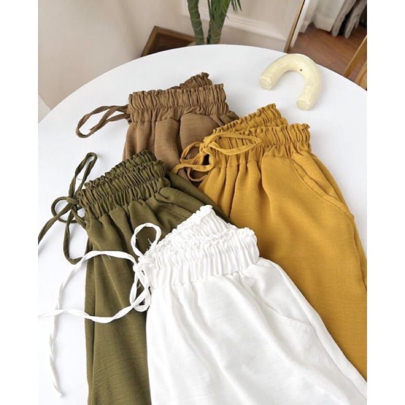 CELANA KULOT CRINKLE AIRFLOW TALI SERUT PREMIUM/CELANA WANITA TERBARU/CELANA SERUT WANITA/CELANA WAN