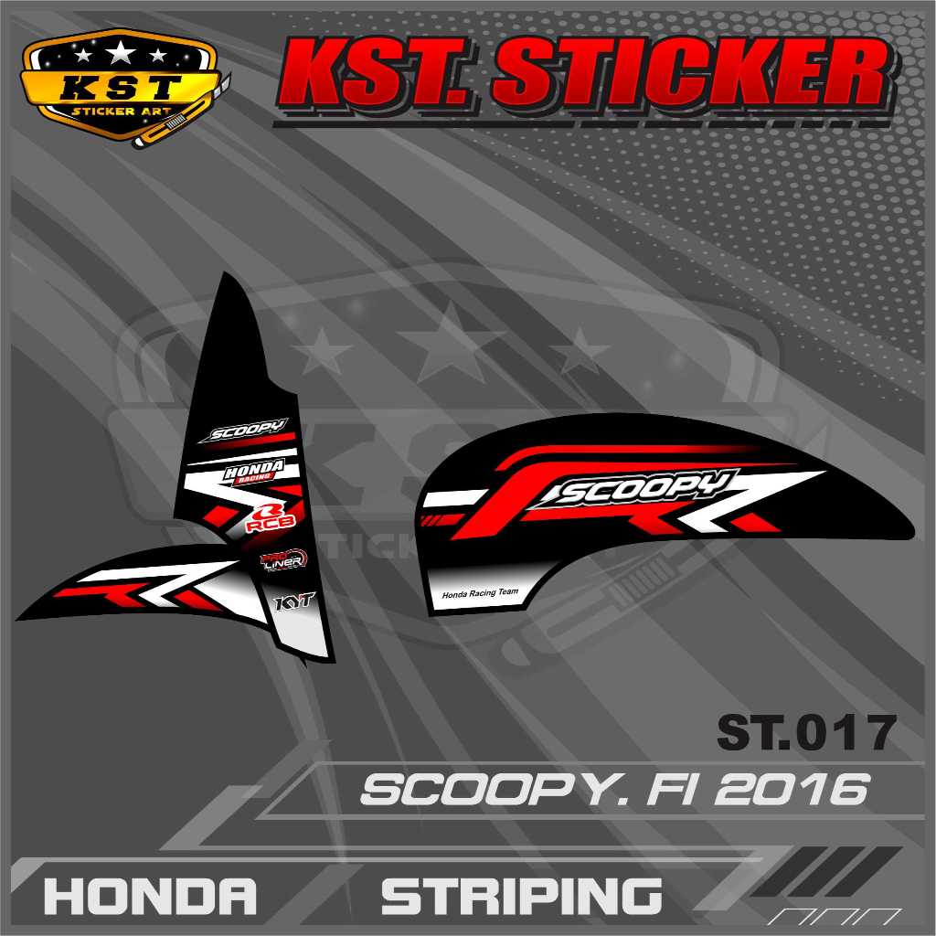 Striping Scoopy 2016 - Sticker Striping Honda Scoopy 2016 Desain Racing . ST 017
