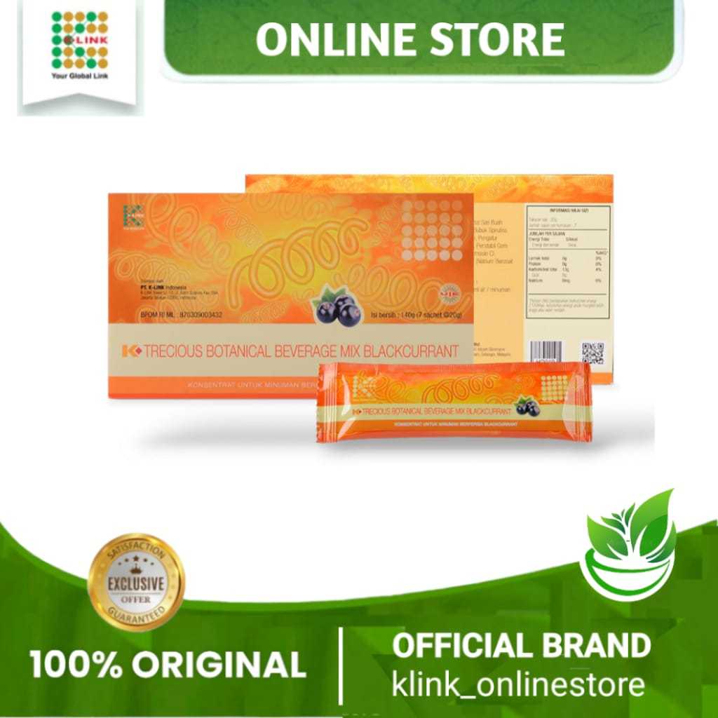 Spirulina K link Original.Spirulina K link 1 box isi 7 sachet.K link spirulina.K trecious Botanical 