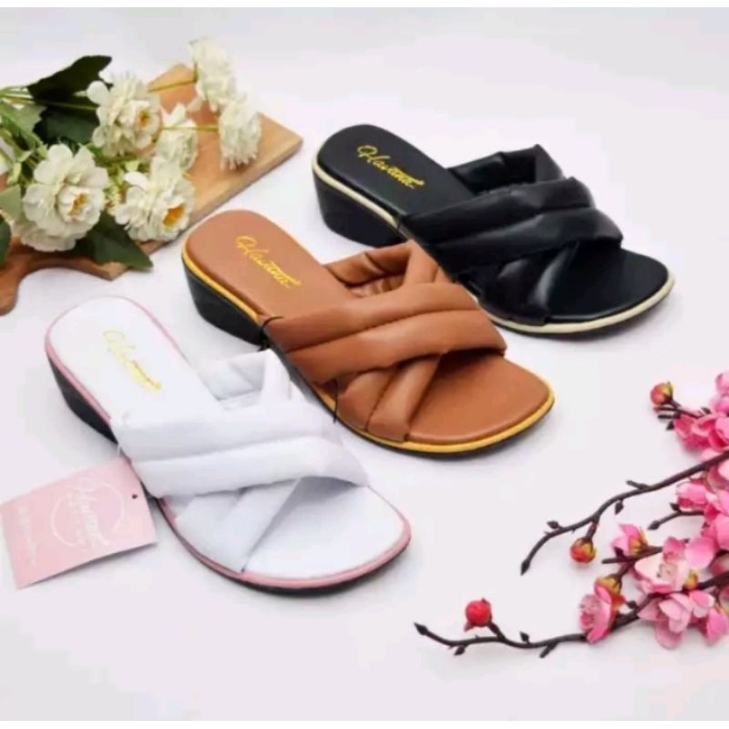 Sandal wanita slop sandal heels