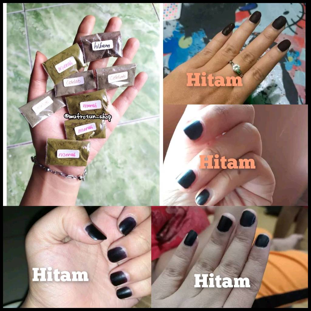 KUTEK BUBUK WARNA HITAM / HENNA BUBUK HITAM / HENNA KUKU HALAL UNTUK SHOLAT / Kutek Arab / HENNA ARA