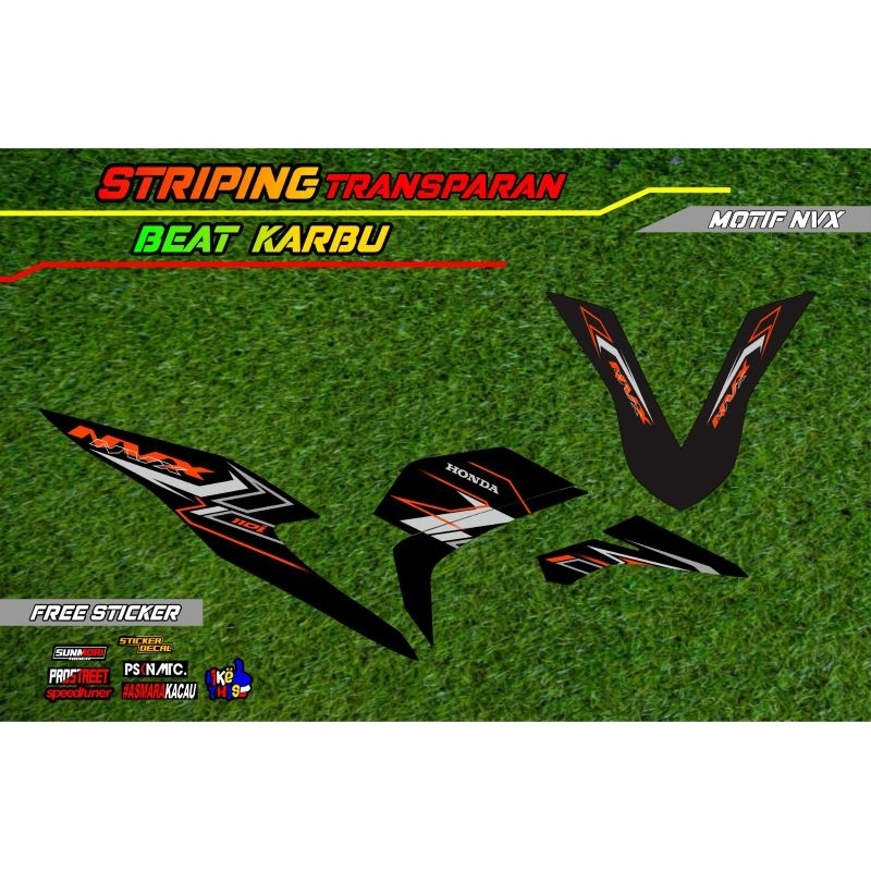 striping stiker transparan beat new deluxe 2020-2024 motif NVX
