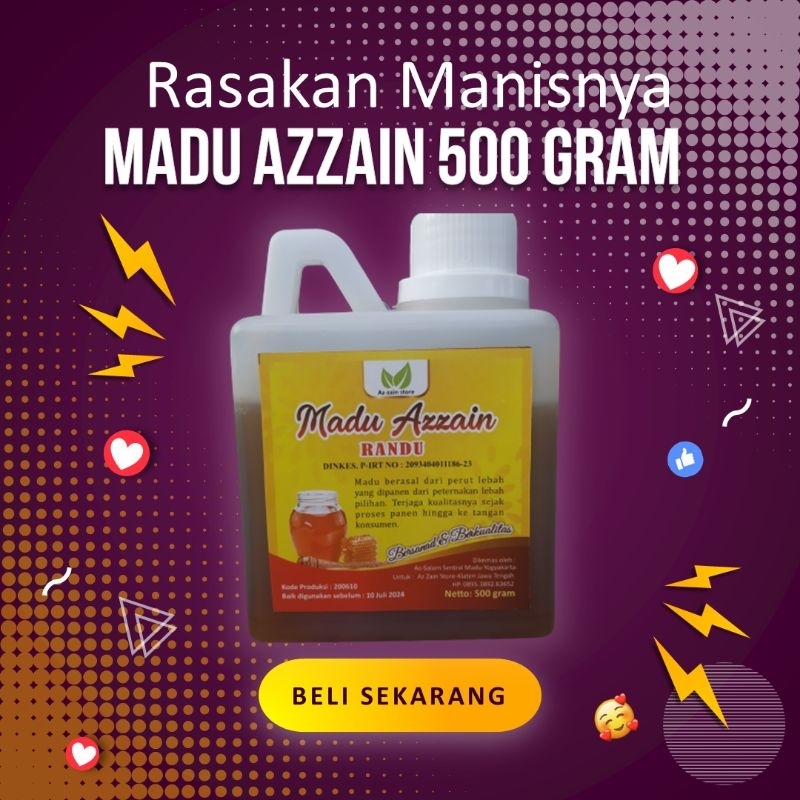 

Madu Lebah Asli Azzain 500 Gram