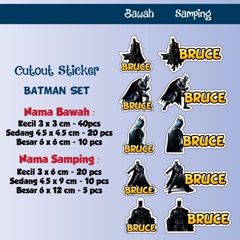 

sticker nama cutout batman