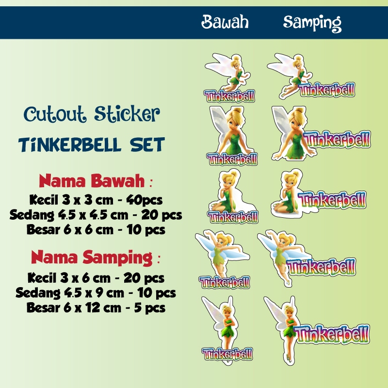 

sticker nama cutout tinkerbell