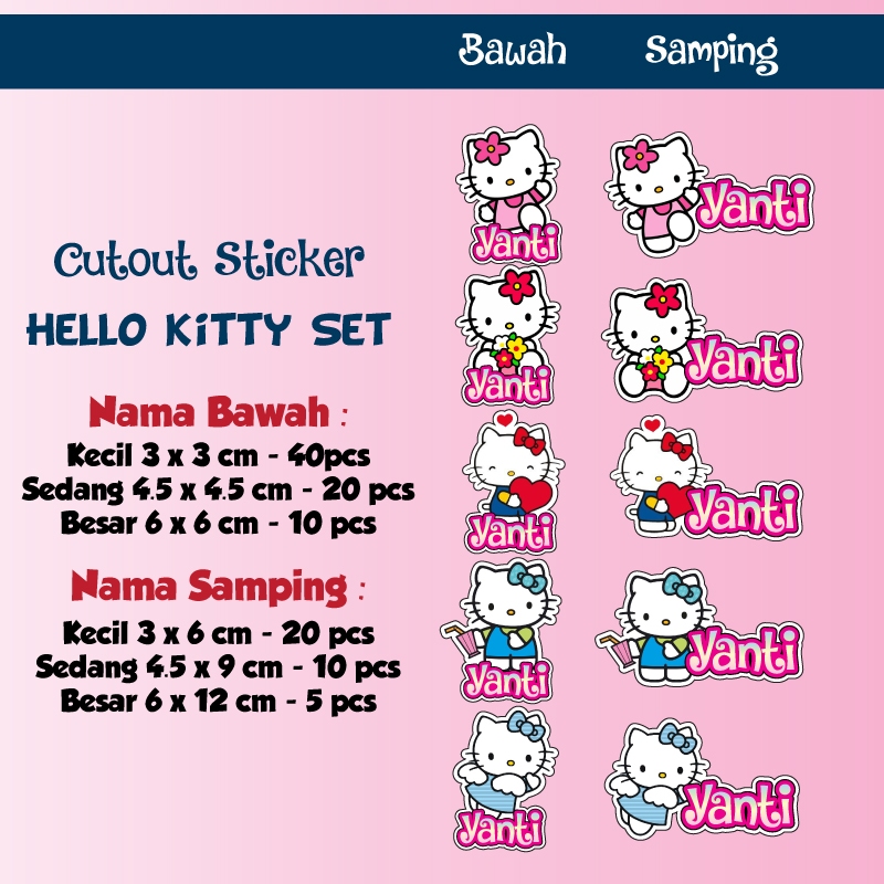 

sticker nama cutout hello kitty