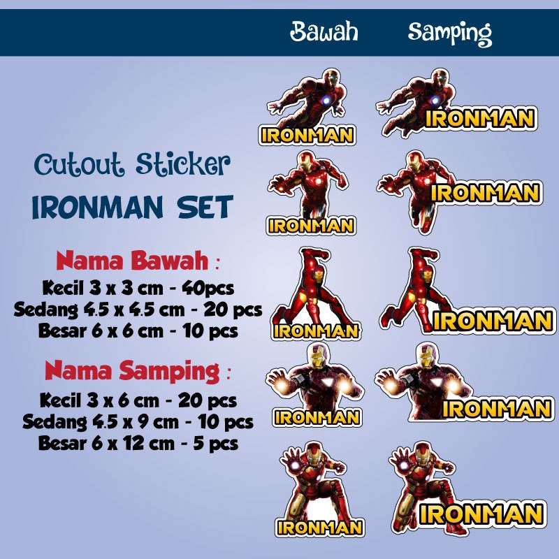 

sticker nama cutout ironman