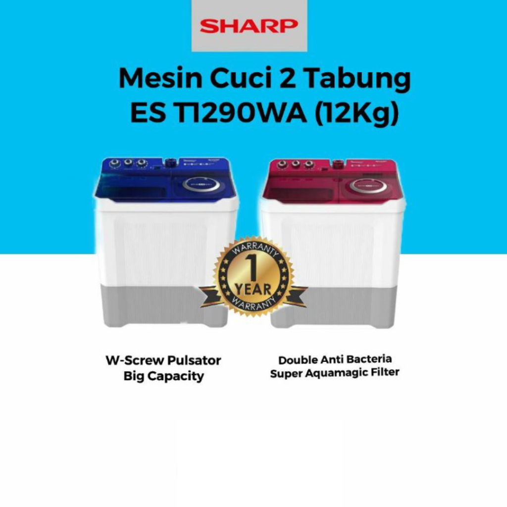 MESIN CUCI SHARP 12 KG ES T1290WA