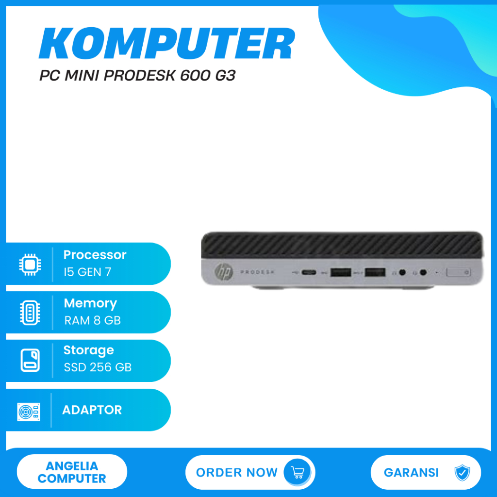 KOMPUTER CPU MINI PC HP PRODESK 600/800 G3 I5 GEN 7 / I7 GEN 7 RAM 8 GB SSD 256 GB