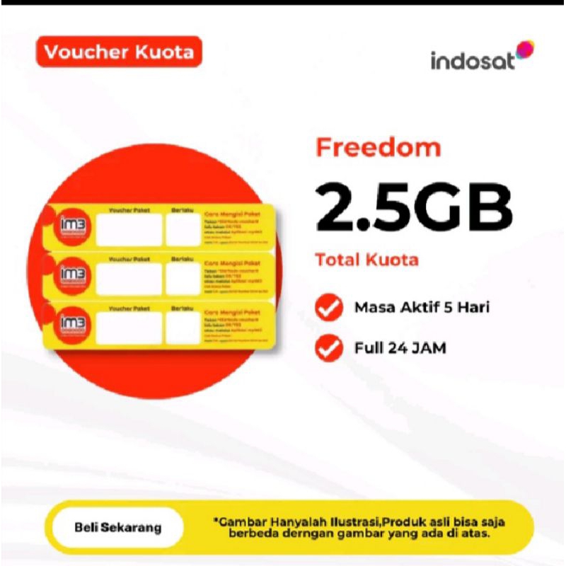 voucher Indosat 2.5gb 5 hari