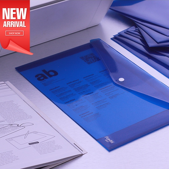 

12pcs Map Kancing Plastik Folio F4 Bantex Trendy Blue