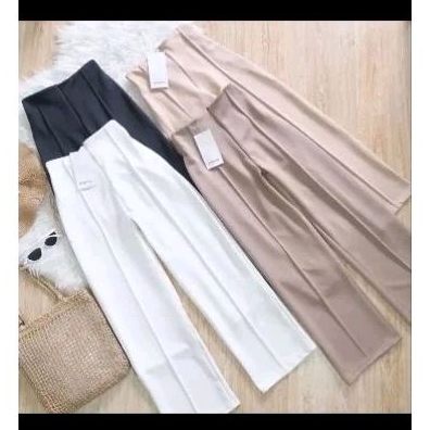 celana kulot wanita panjang putih