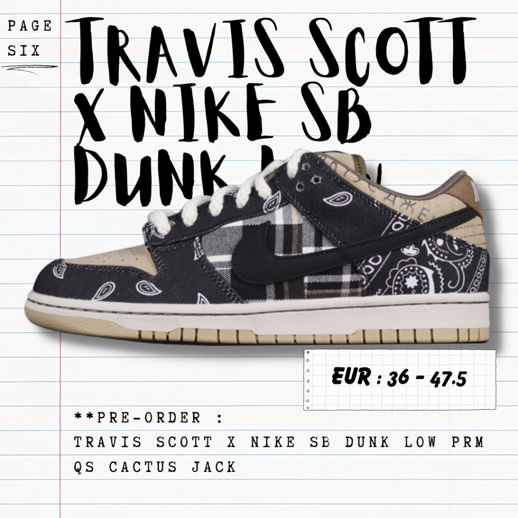 Travis Scott x Nike SB Dunk Low PRM QS Cactus Jack (Bandana) BNIB ORIGINAL MATERIAL