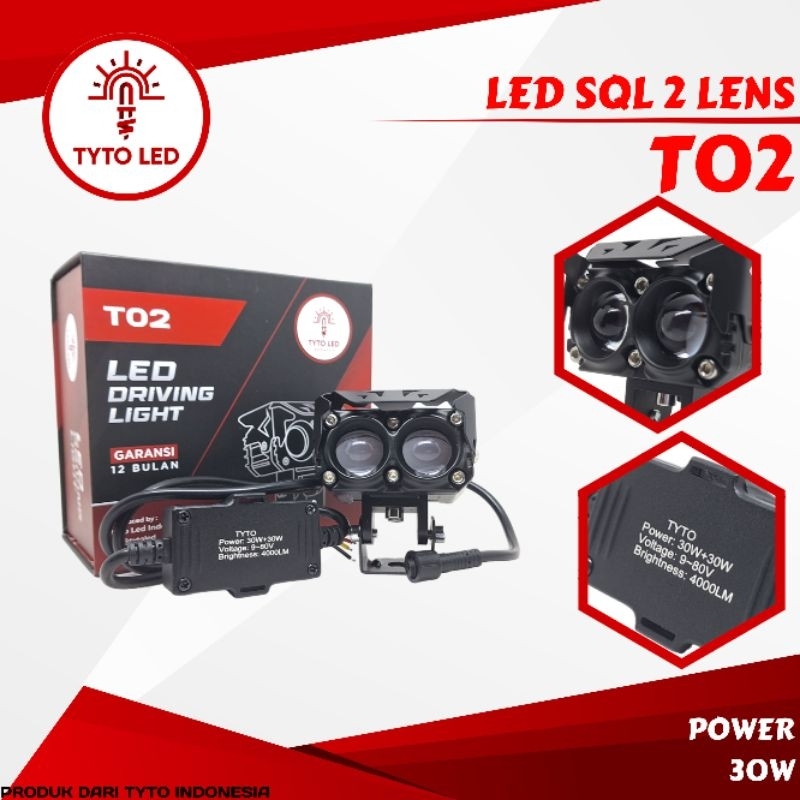 TYTO LED T02 Lampu SQL 2 Lens Driver 30Watt Flash Waterproof