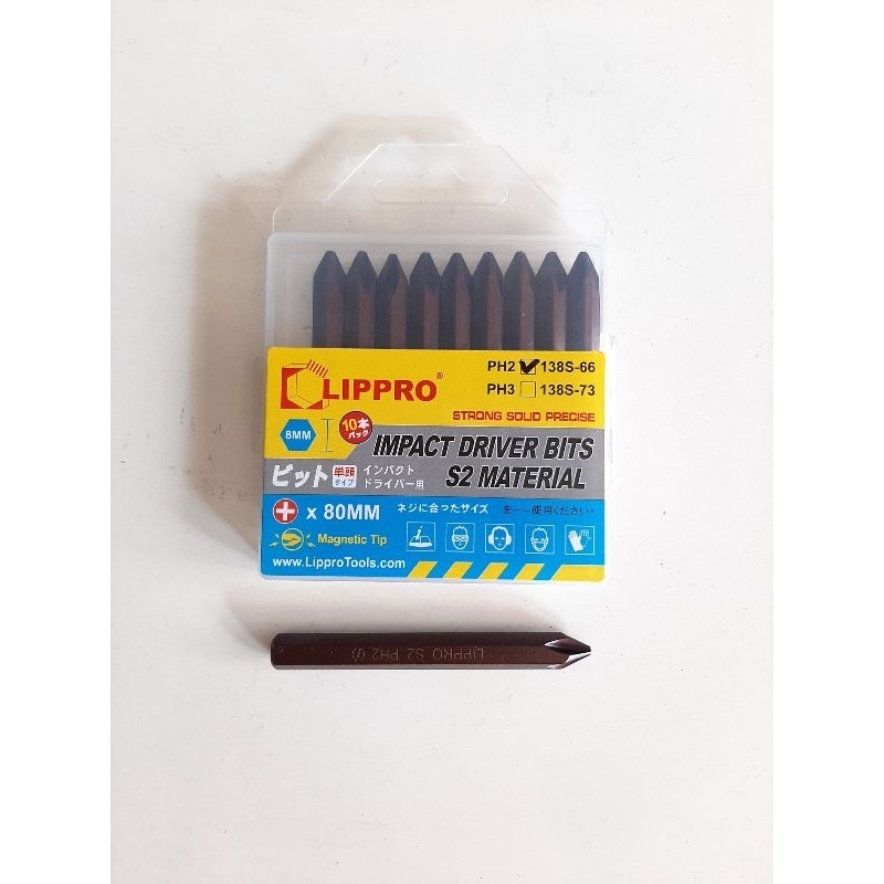 LIPPRO PH2 SATUAN MATA OBENG KETOK PH 2 PLUS GETOK IMPACT DRIVER BITS