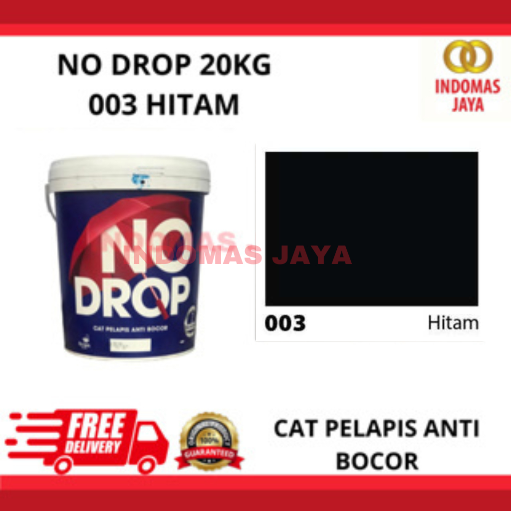 CAT ANTI BOCOR KEDAP AIR WATERPROOFING 20KG 20 KG hitam 003 NODROP / NO DROP 20KG GALONAN HITAM