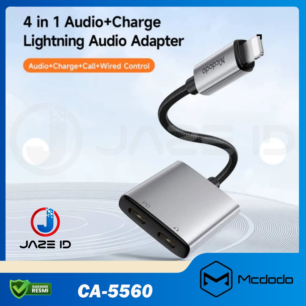 MCDODO CA0950 Converter Splitter Iphone Jack 3.5MM Dual Lightning Mic