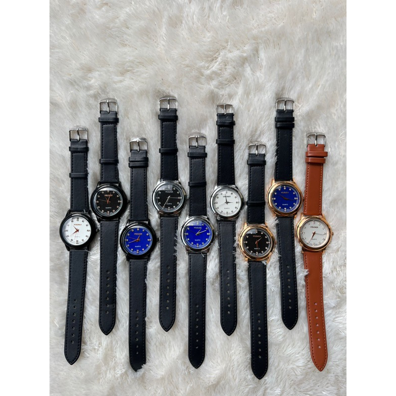 [COD] Jam Tangan Unisex Visioner Kulit Tanggal Analog Tahan Air