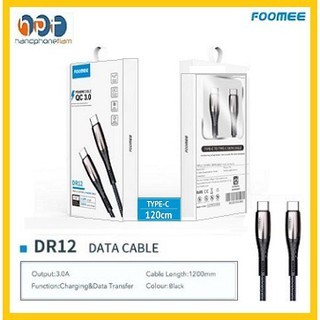 Kabel Data FOOMEE DR12 PD60W 120cm Type-C to Type C QC 3.0 Fast Charging