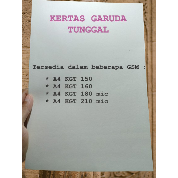 

Kertas KGT - GARUDA TUNGGAL utk Ijazahhz / Sertifikat - Watermark Paper