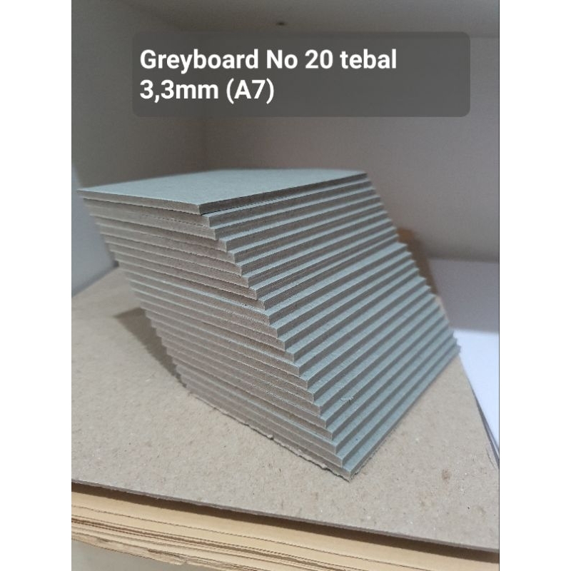 

Greyboard No. 20 TEBAL 3 - 3,3mm ukuran A7 PALING TEBAL KARTON HARDBOARD PHOTOCARD PACKING