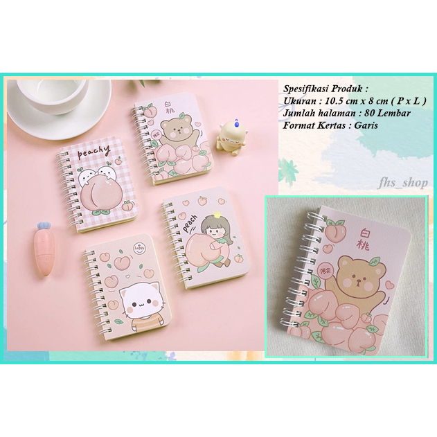 

Notebook Scrapbook A7 Notebook Mini Cute Notebook Lucu A7 Notebook Aesthetic Cute Peach Notebook A7