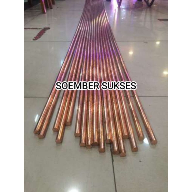 as tembaga 16 mm x 3 meter Copper rod grounding rod asli tembaga