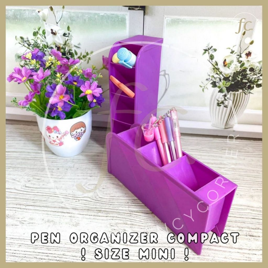 Stationery Organizer Tempat Pen Rak 4 Sekat Multifungsi Aesthetic Penyimpanan Alat Tulis ATK Storage