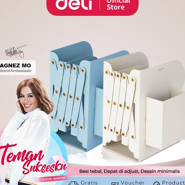 

Produk Spesial Deli Pembatas Buku Besi Stretch Book End Dengan Pen Holder Dapat Diadjust TB5X