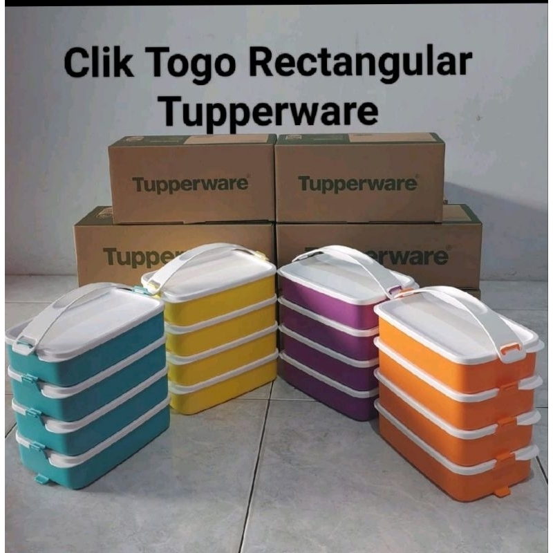 Rantang Clik Togo Rectangular Tupperware ( FREE Bubble Warp )