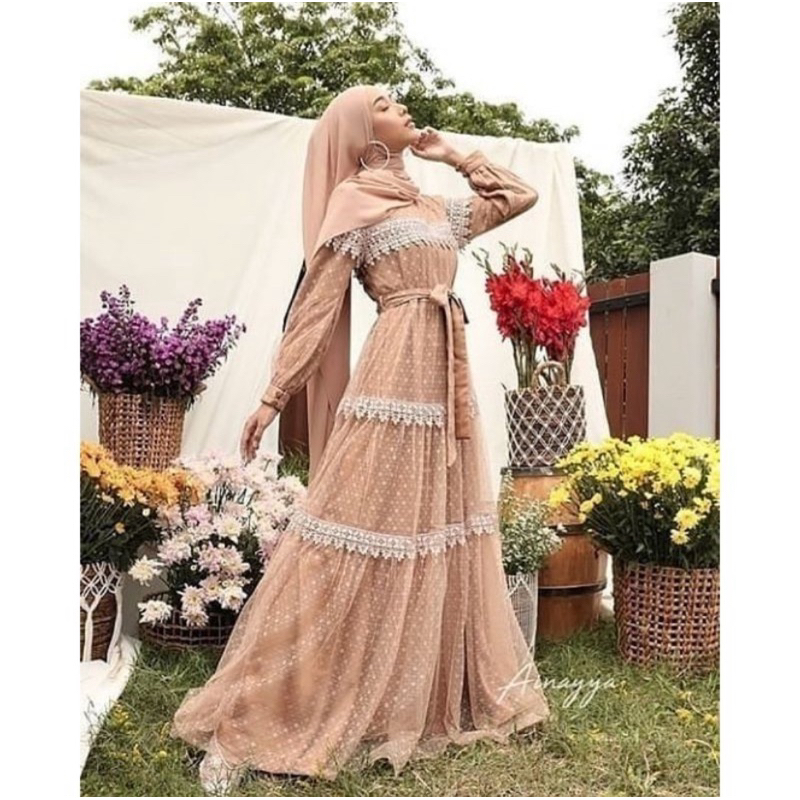 Preloved Ainayya Elena Dress - Golden Brown size S