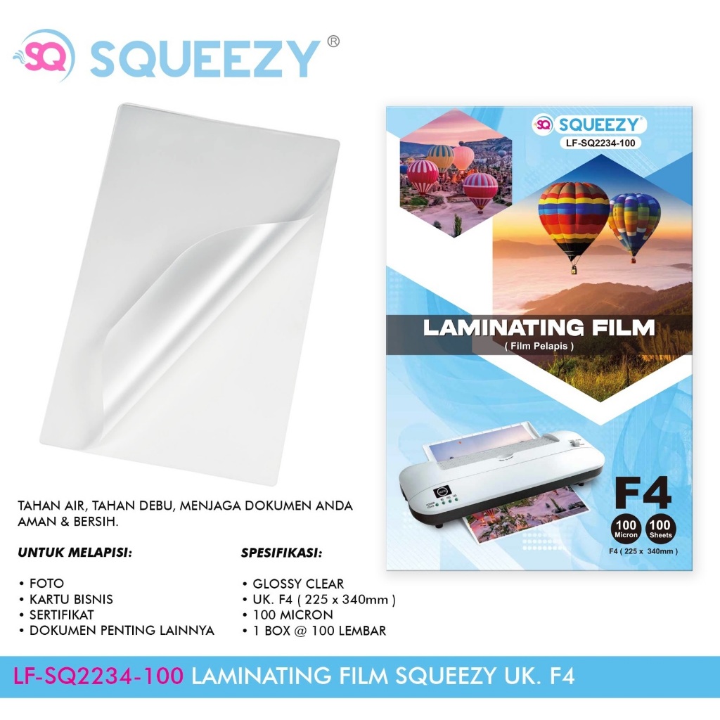 

Plastik Laminating SQUEEZY (1 pack isi 100 pcs)