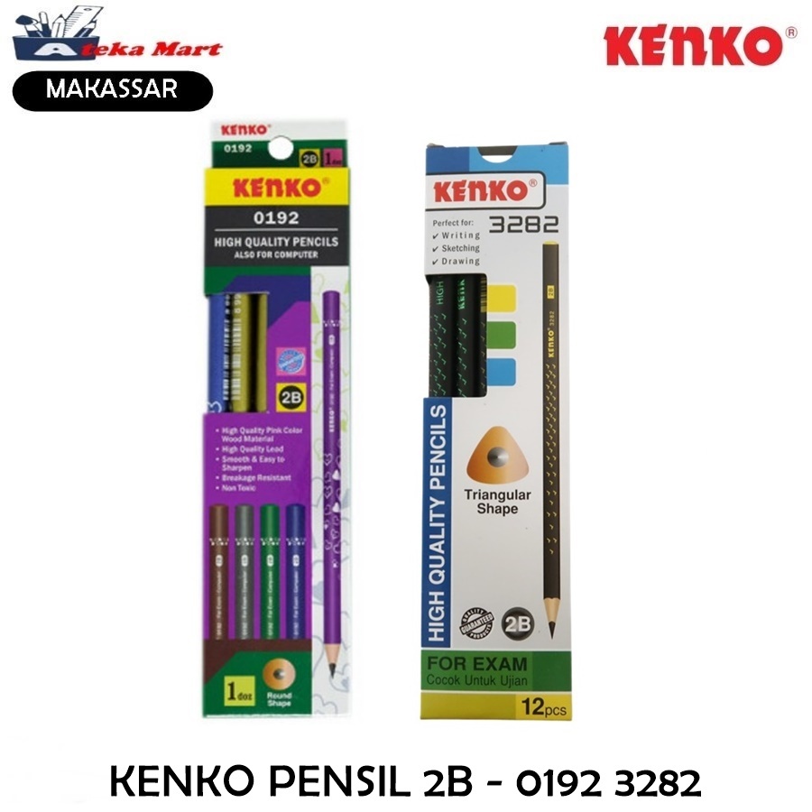

[BOX/12PCS] KENKO PENSIL 2B 0192 - 3282 EXAM GRADE