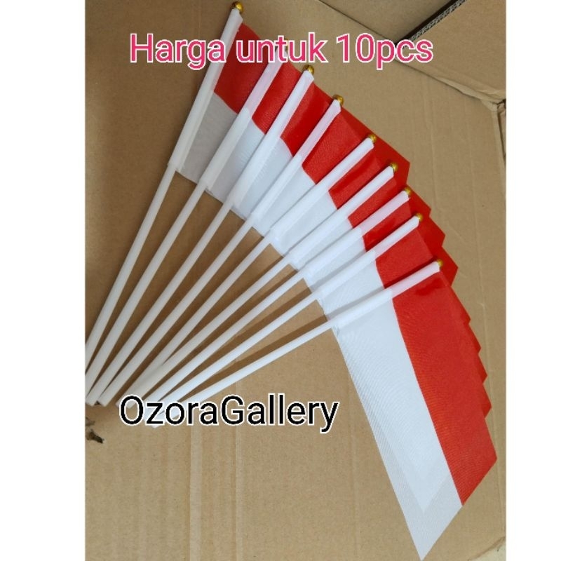 10pcs Bendera Kemerdekaan Bahan Kain Bendera Merah Putih Kain Bendera Kain Merah Putih Kecil Bendera