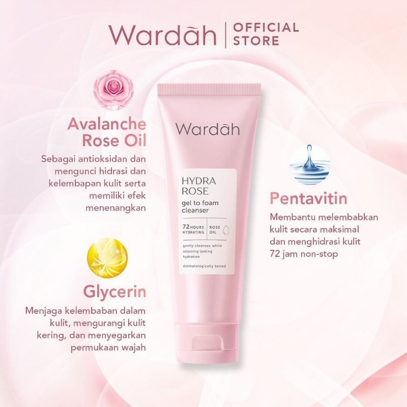 WARDAH HYDRAROSE FACIALWASH/SABUN CUCI MUKA HYDRAROSE WARDAH/WARDAH