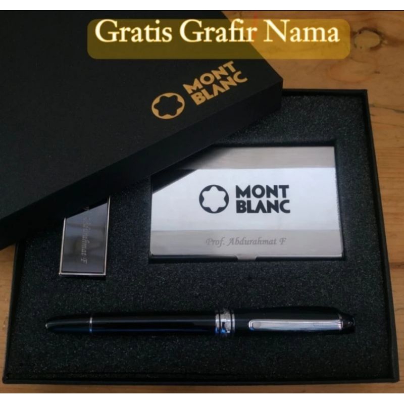 

Gift Set Mont Blanc Pulpen, Gantungan Kunci, Card Holder