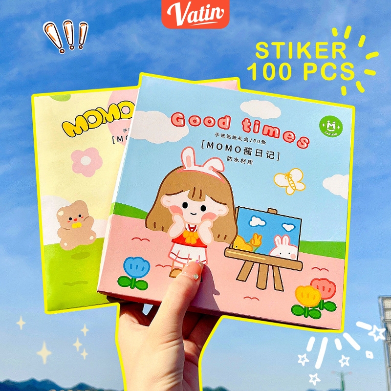 

Stiker Cute Sticker Momo lucu 1 box isi 100 pcs-Vatin_Shop