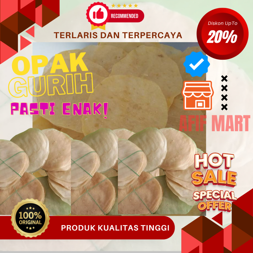 

Kerupuk Opak Singkong Mentah isi 20pcs per ikat