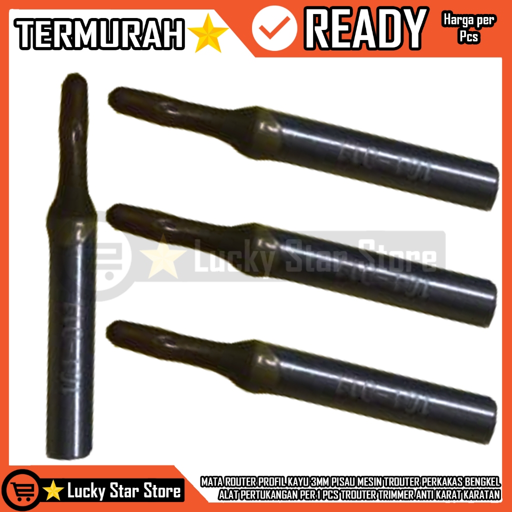 Mata Router Profil Kayu 3mm  Mesin Trouter Perkakas Bengkel Alat Pertukangan Per 1 Pcs Trouter Trimm